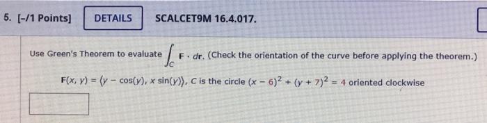 Solved 5 1 Points DETAILS SCALCET9M 16 4 017 Use Chegg