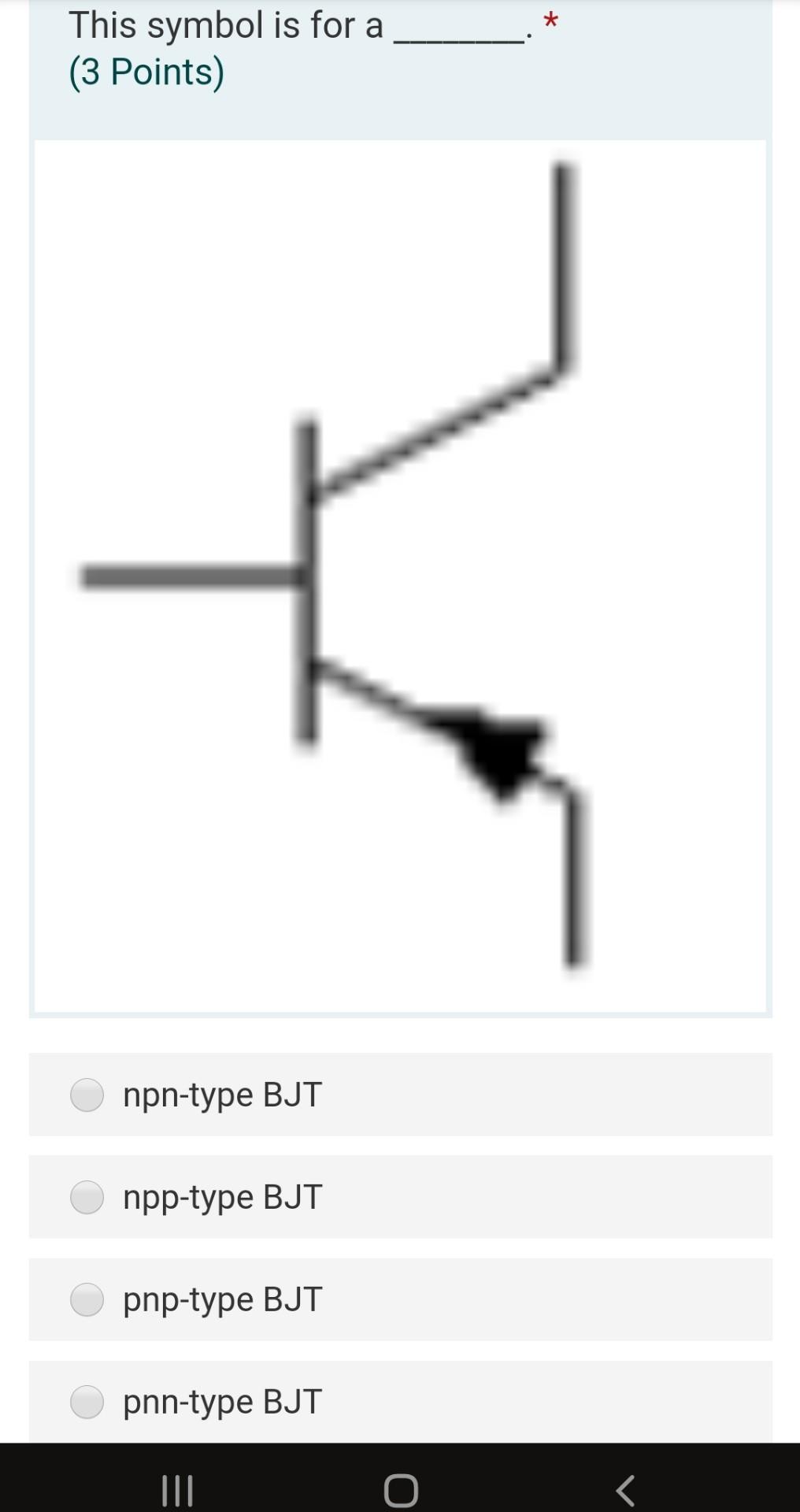 Solved This Symbol Is For A Points Npn Type Bjt Npp Type Chegg