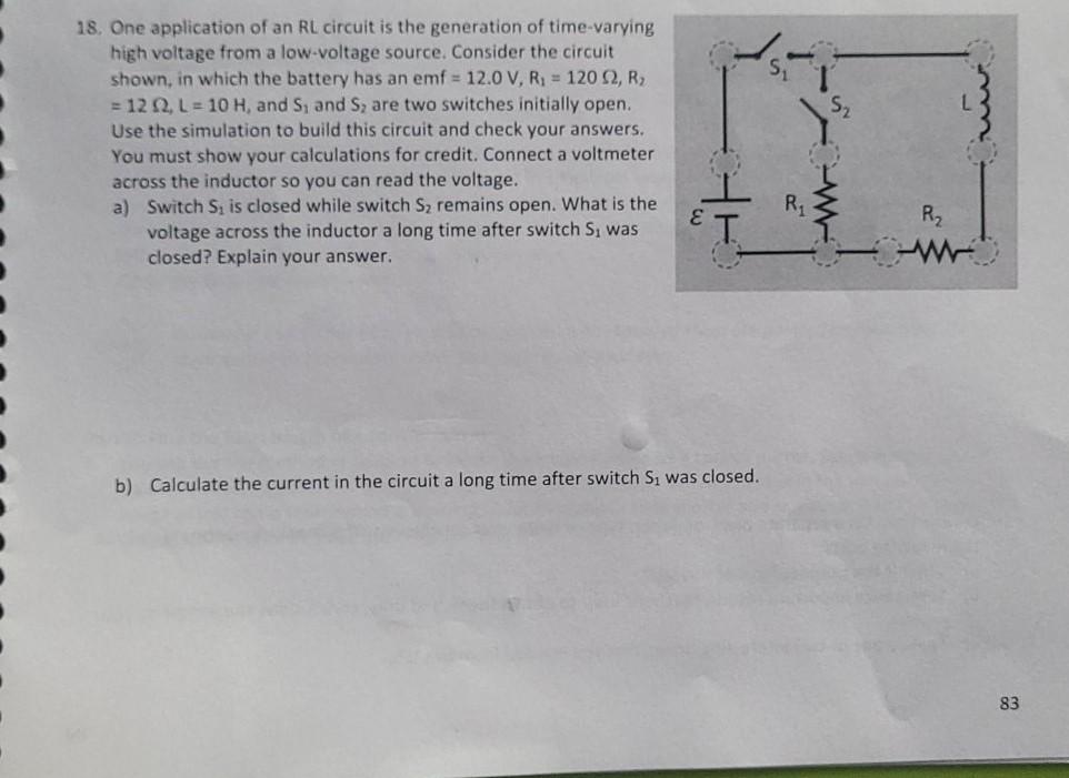 Solved One Application Of An Rl Circuit Is The Chegg