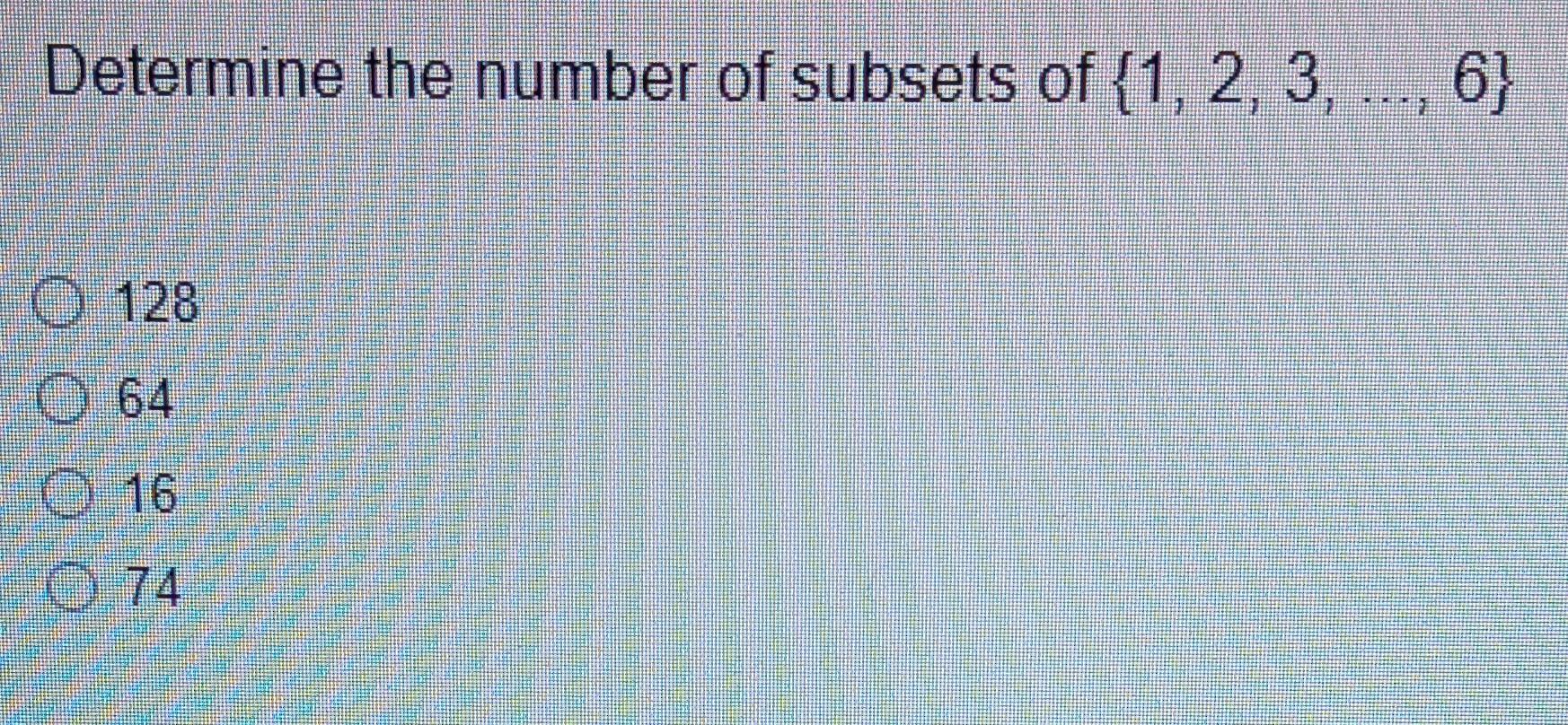 Solved Determine The Number Of Subsets Of 1 2 3 6 128 64 Chegg