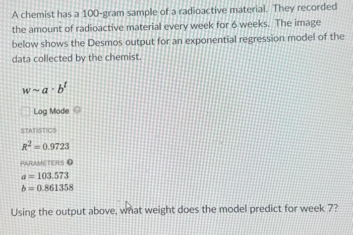 Solved A Chemist Has A Gram Sample Of A Radioactive Chegg