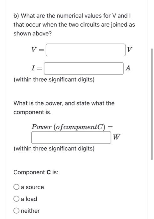 Solved The I V Characteristics For The Electrical Component Chegg