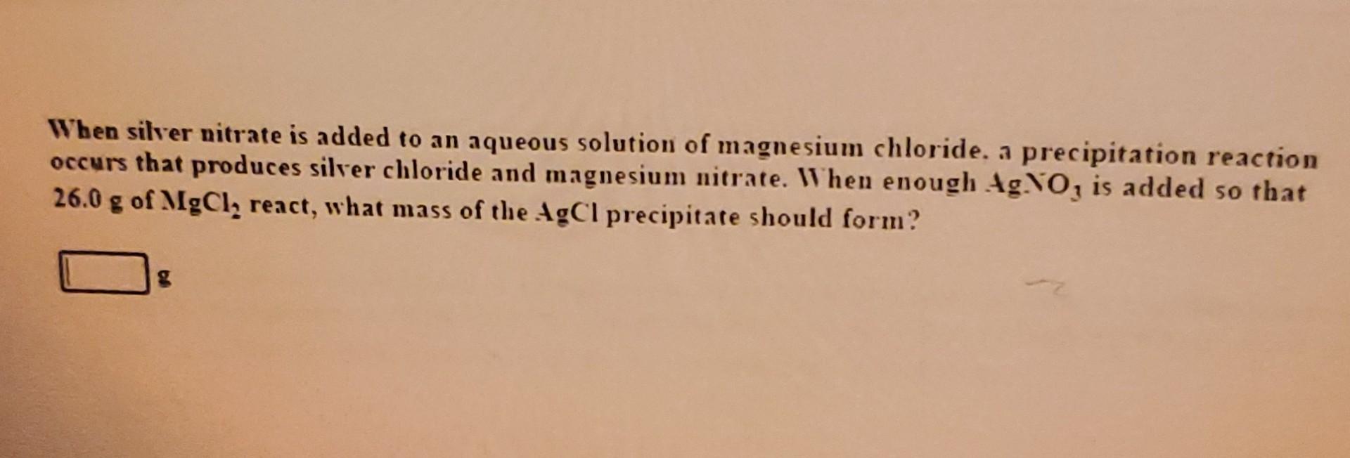 Solved When Silver Nitrate Is Added To An Aqueous Solution Chegg