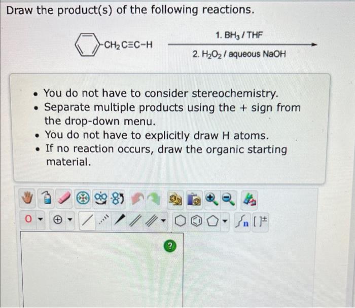 Solved Draw The Product S Of The Following Reactions You Chegg