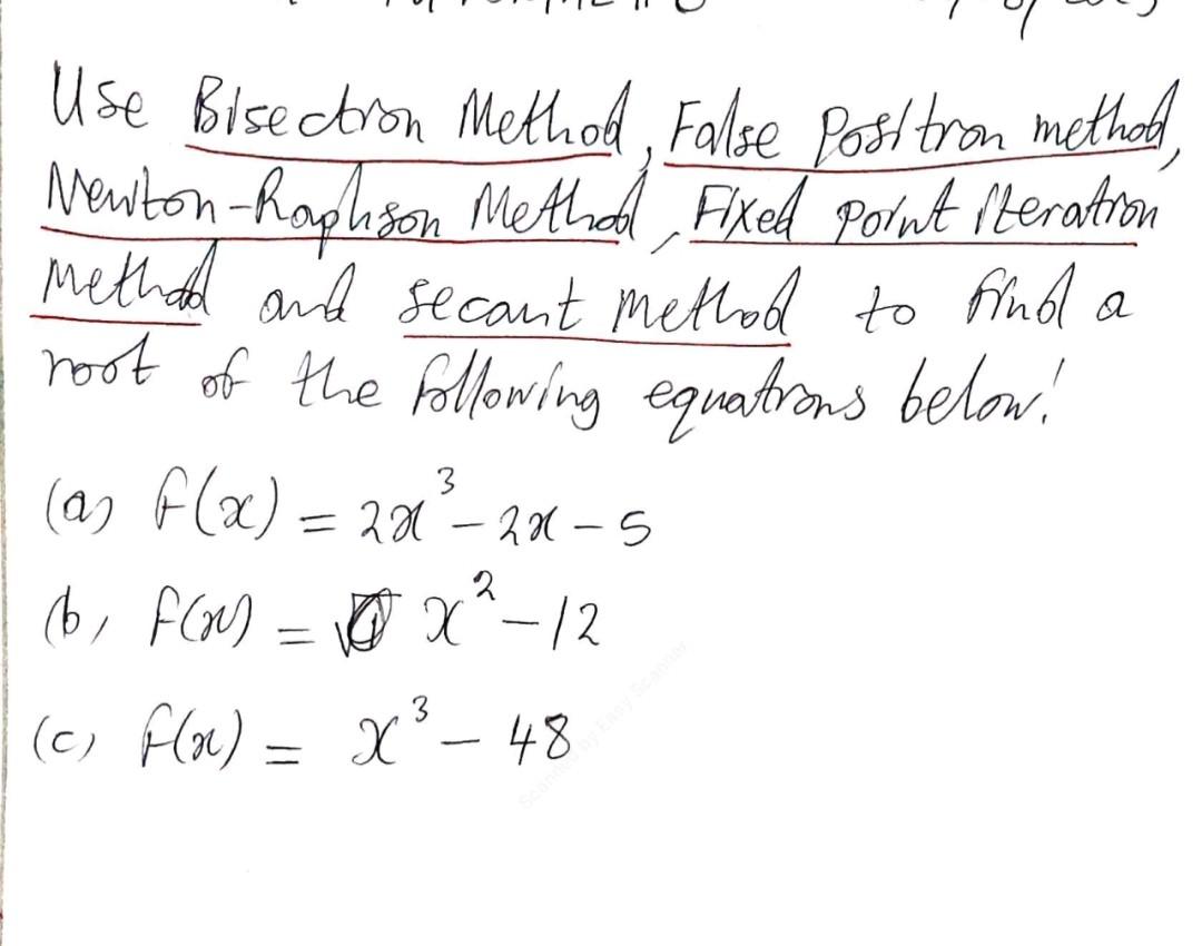 Solved Use Bisection Method False Position Method Chegg