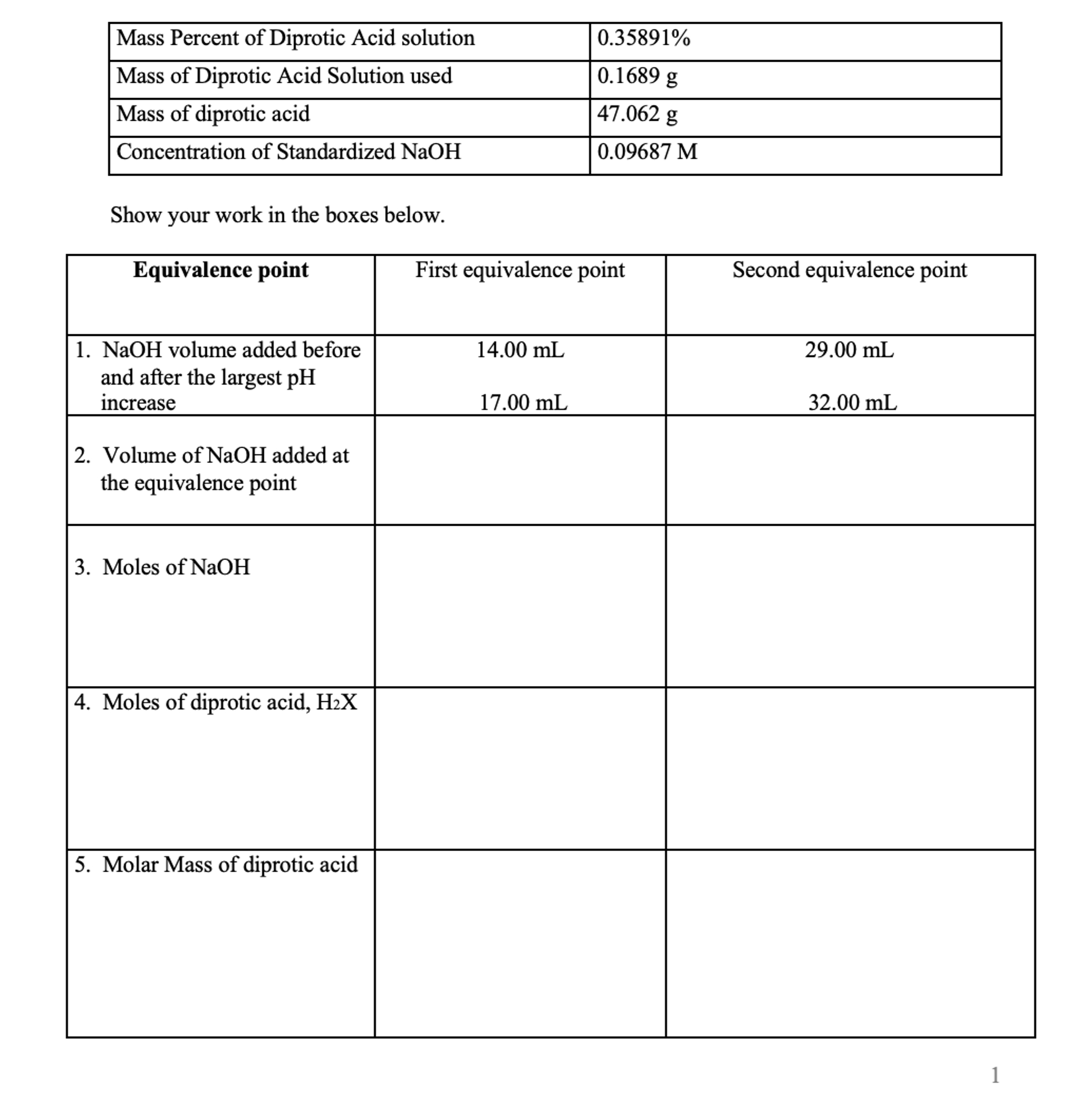 Solved Table Table 16 Moles Of Diprotic Chegg