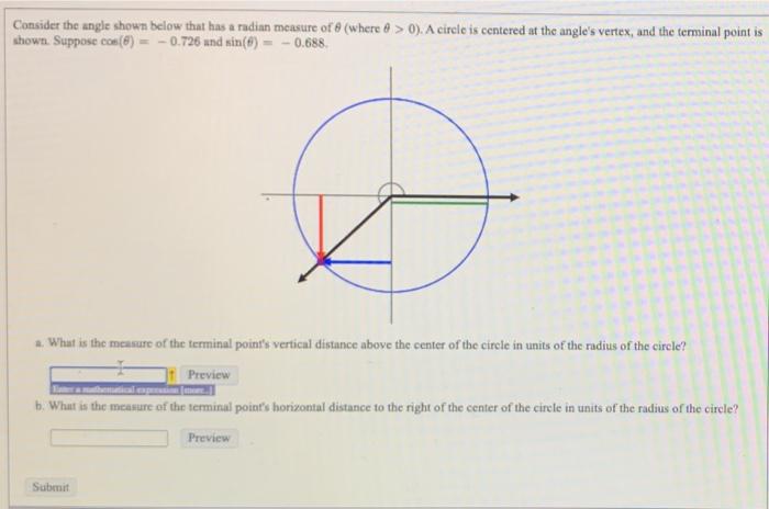 Solved Consider The Angle Shown Below That Has A Radian Chegg