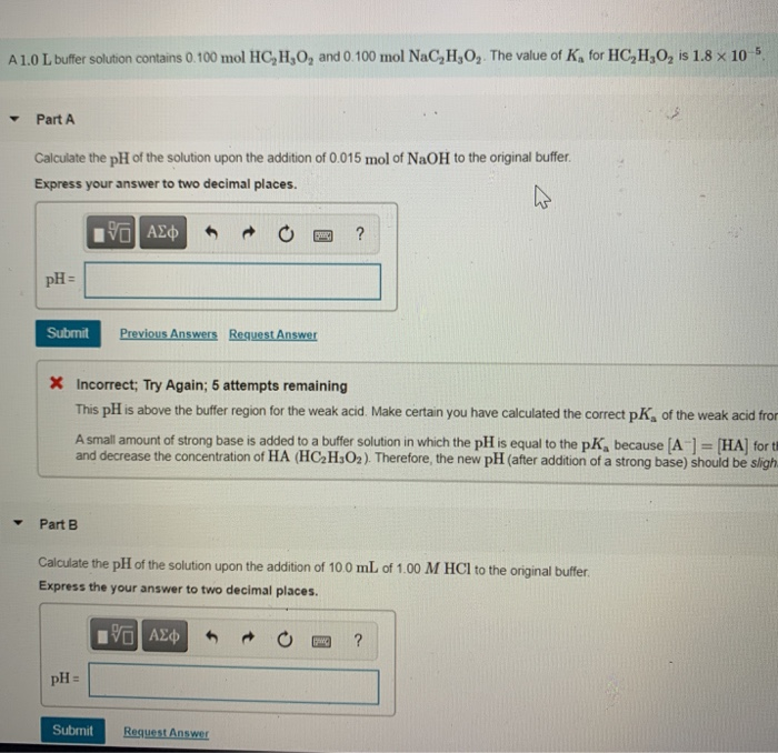 Solved A 1 0 L Buffer Solution Contains 0 100 Mol HC H O Chegg