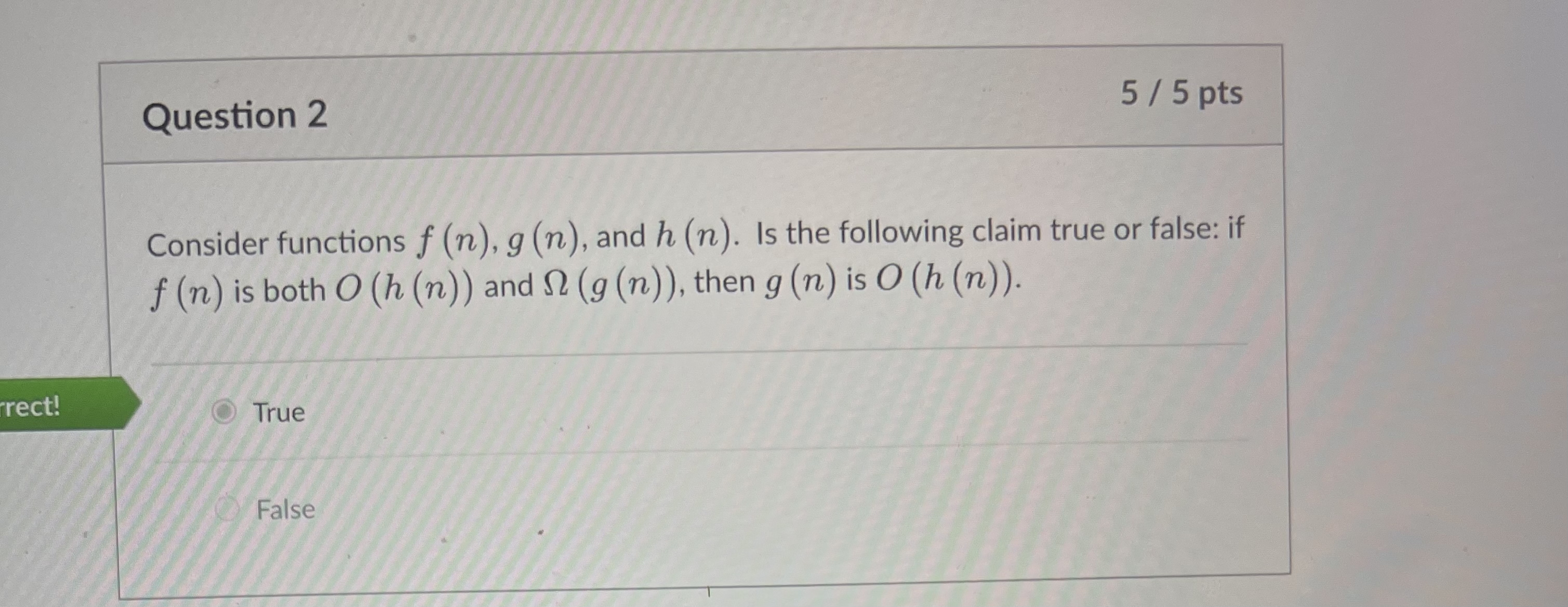 Solved Question 255 PtsConsider Functions F N G N And Chegg