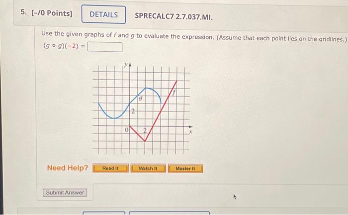 Solved Use The Given Graphs Of F And G To Evaluate The Chegg