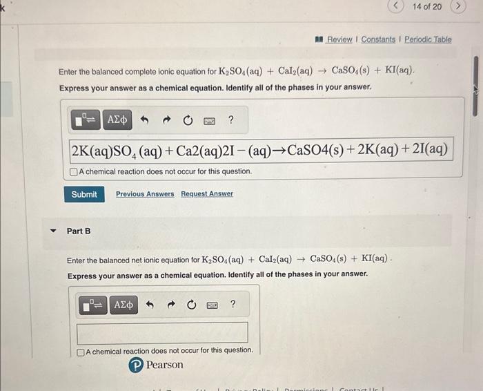 Solved Enter The Balanced Complete Ionic Equation For Chegg