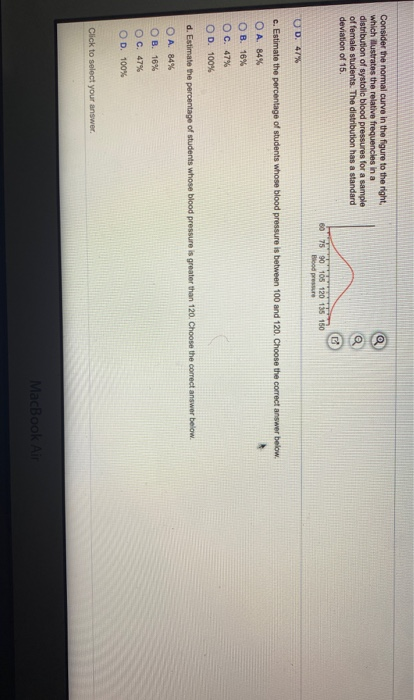 Solved Consider The Normal Curve In The Figure To The Right Chegg