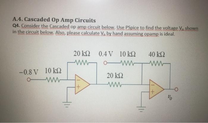 Solved A 4 Cascaded Op Circuits Q4 Consider The Chegg