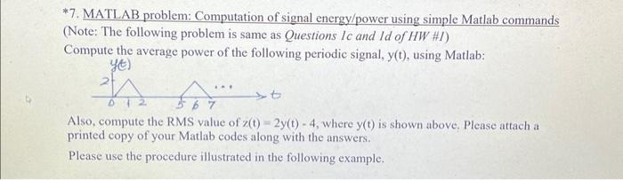 Matlab Problem Computation Of Signal Chegg