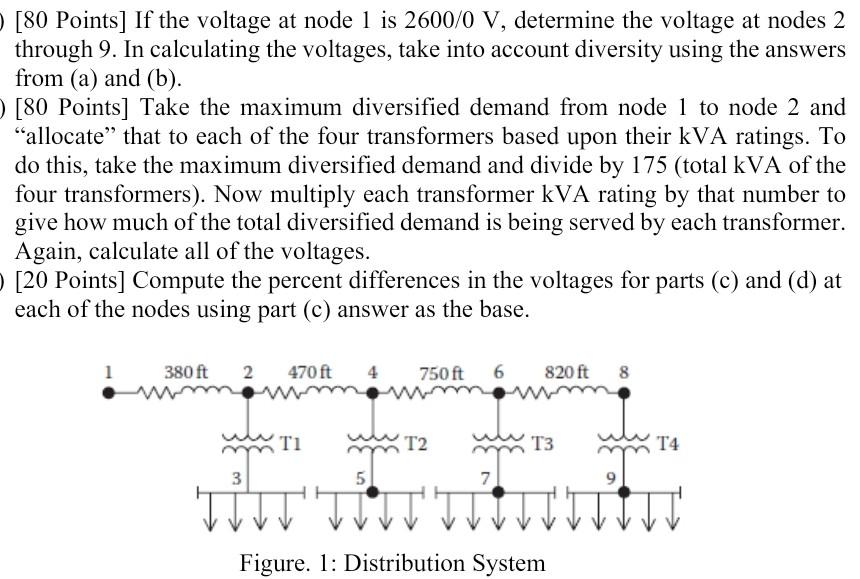 Solved A Single Phase Lateral Serves Four Transformers As Chegg