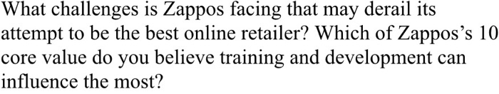 Solved Zappos Based In Las Vegas Is An Online Retailer Chegg