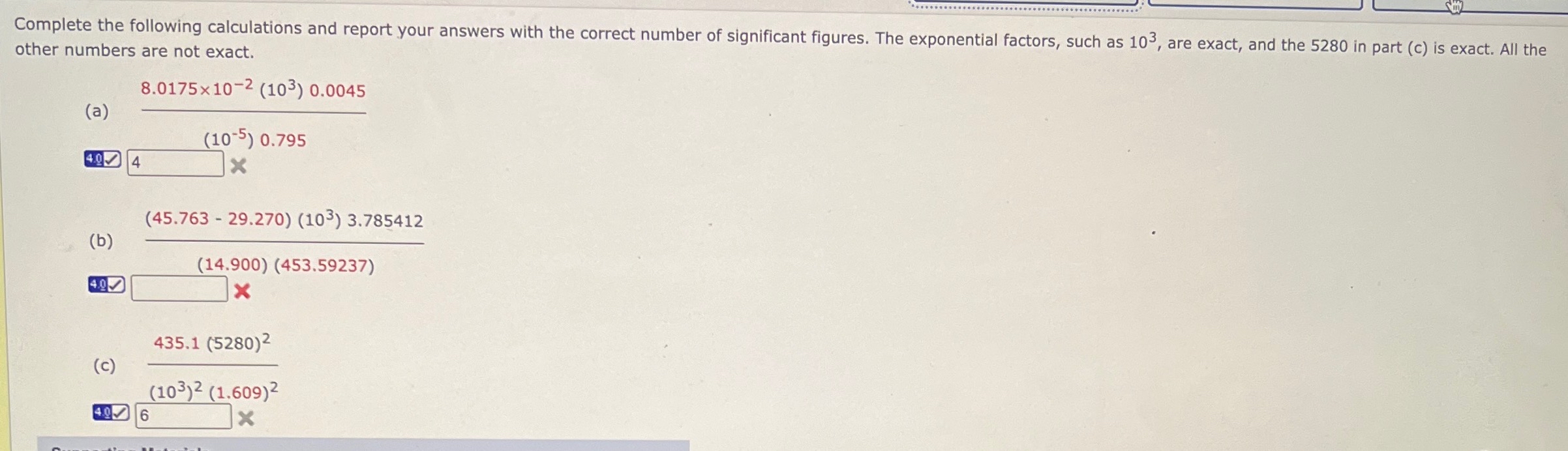 Solved Complete The Following Calculations And Report Your Chegg