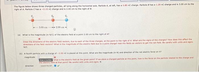 Solved The Figure Below Shows Three Charged Particles A