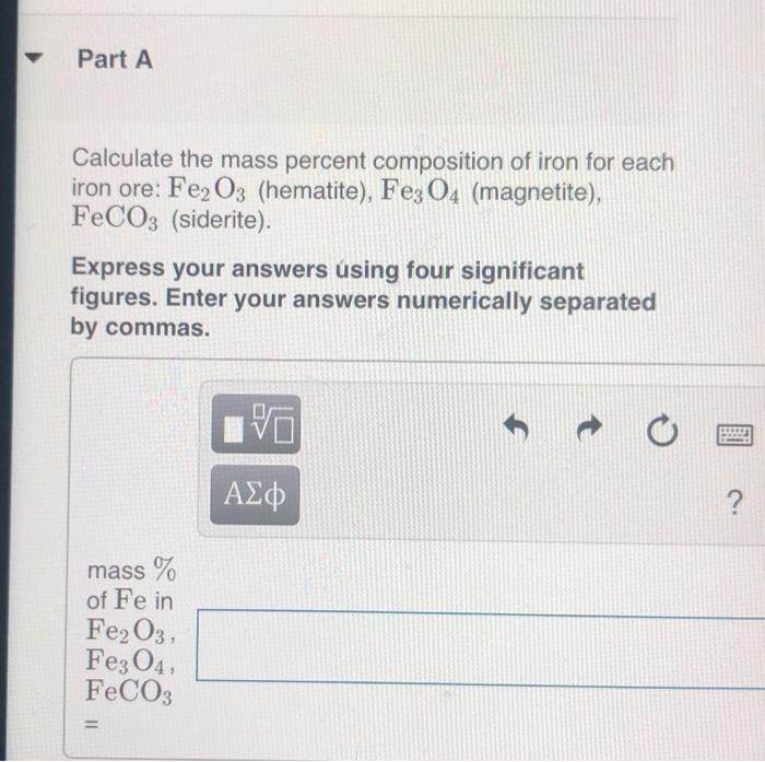 Solved Part A Use This Data To Calculate The Mass Percent Chegg