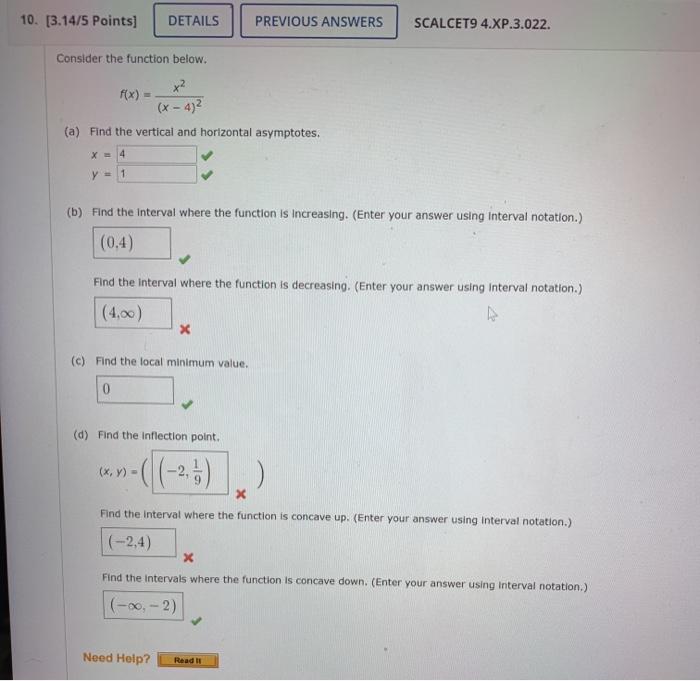 Solved Points Details Previous Answers Scalcet Chegg