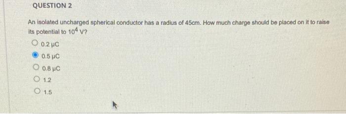 Solved Question An Isolated Uncharged Spherical Conductor Chegg