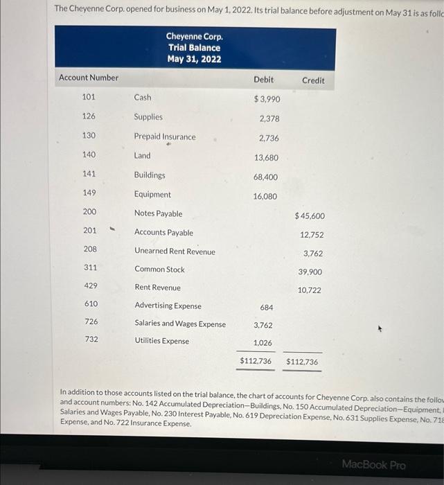 Solved For The Adjusted Trail Balance There Is A Total Of 22 Chegg