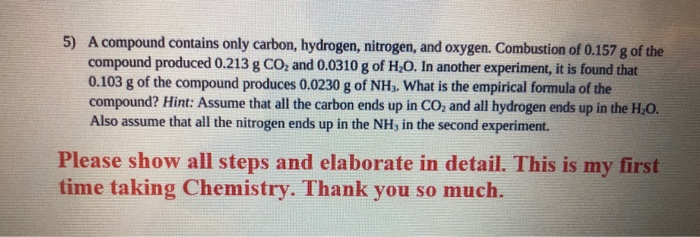 Solved A Compound Contains Only Carbon Hydrogen Chegg