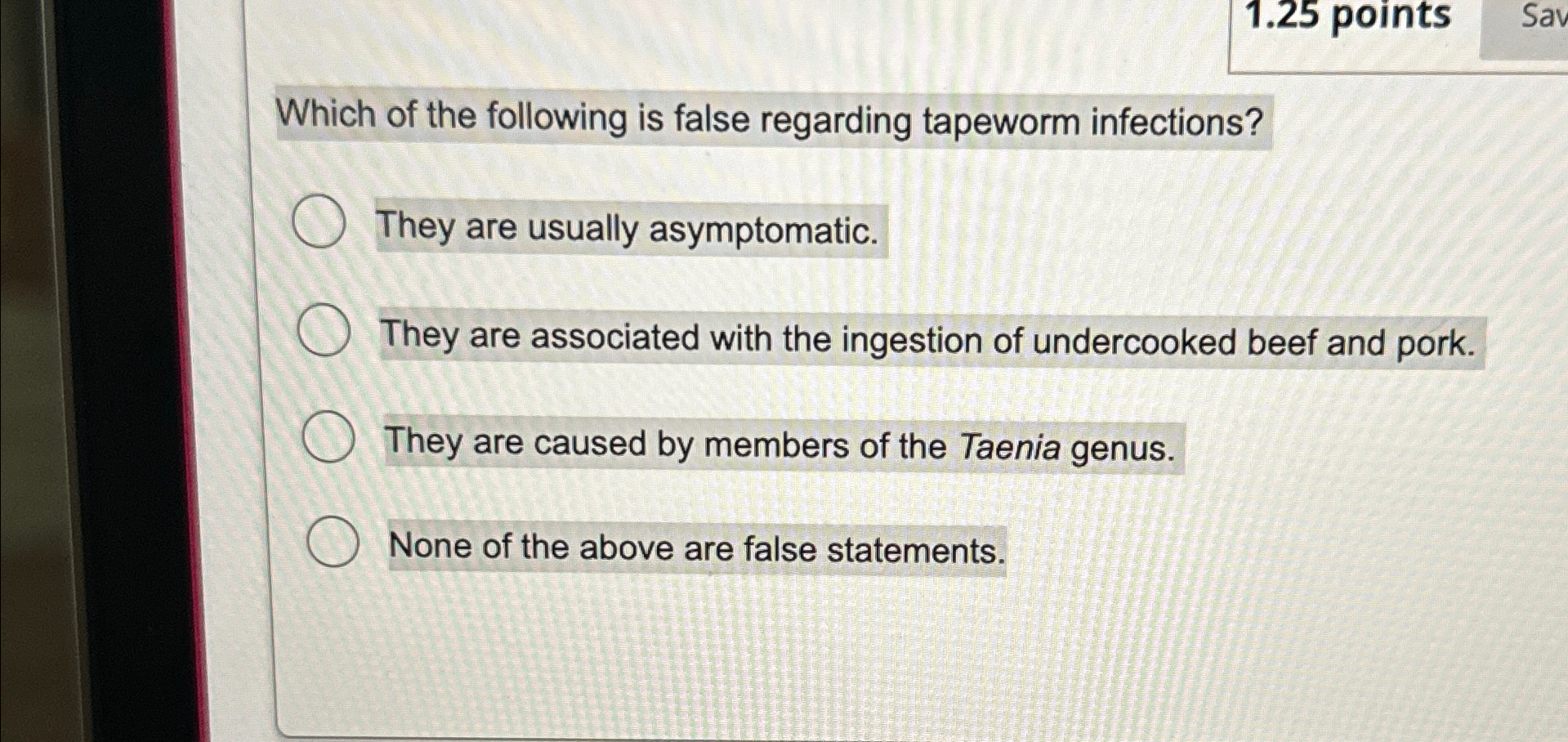 Solved 1 25 PointsWhich Of The Following Is False Regarding Chegg