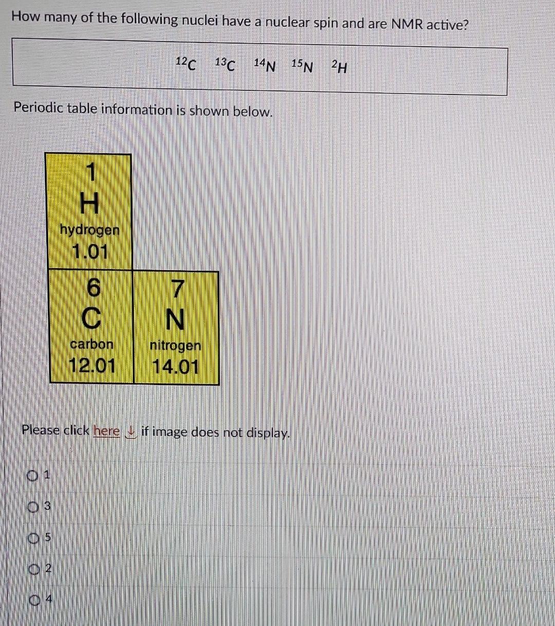 Solved How Many Of The Following Nuclei Have A Nuclear Spin Chegg