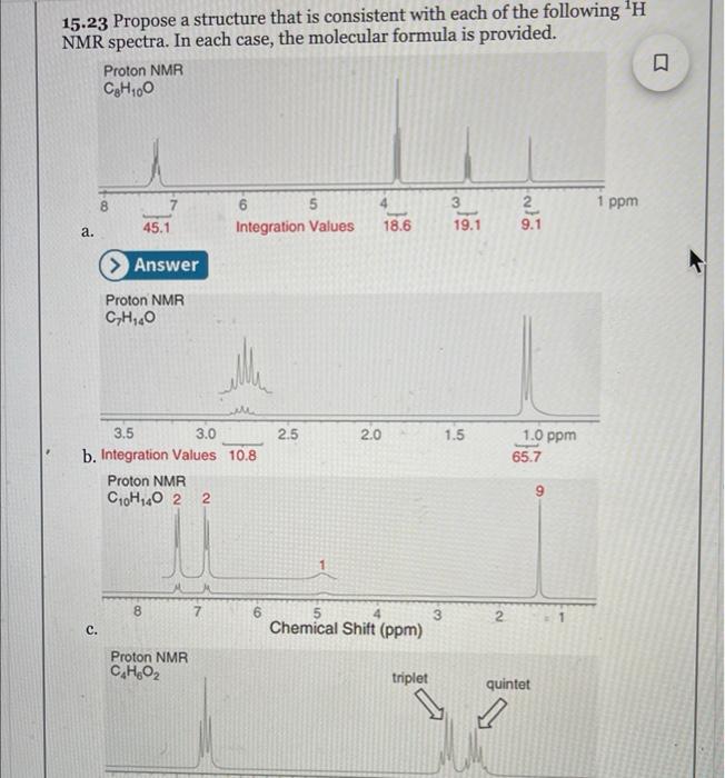 Solved 15 23 Propose A Structure That Is Consistent With Chegg