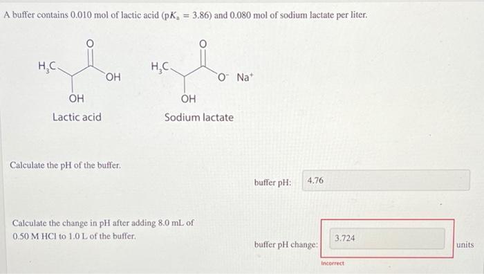 Solved A Buffer Contains 0 010 Mol Of Lactic Acid PK Chegg