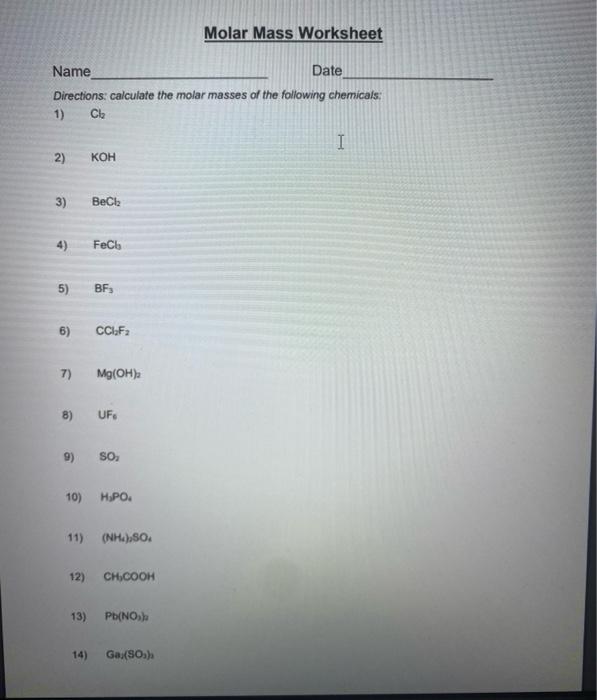 Solved Stoichiometry Practice Worksheet Solve The Following Chegg