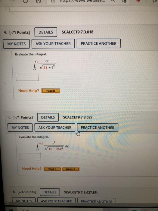 Solved 3 4 1 Points DETAILS SCALCET9 7 3 018 MY NOTES Chegg