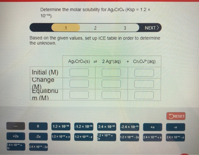 Solved Determine The Molar Solubility For Ag Cro Ksp Chegg