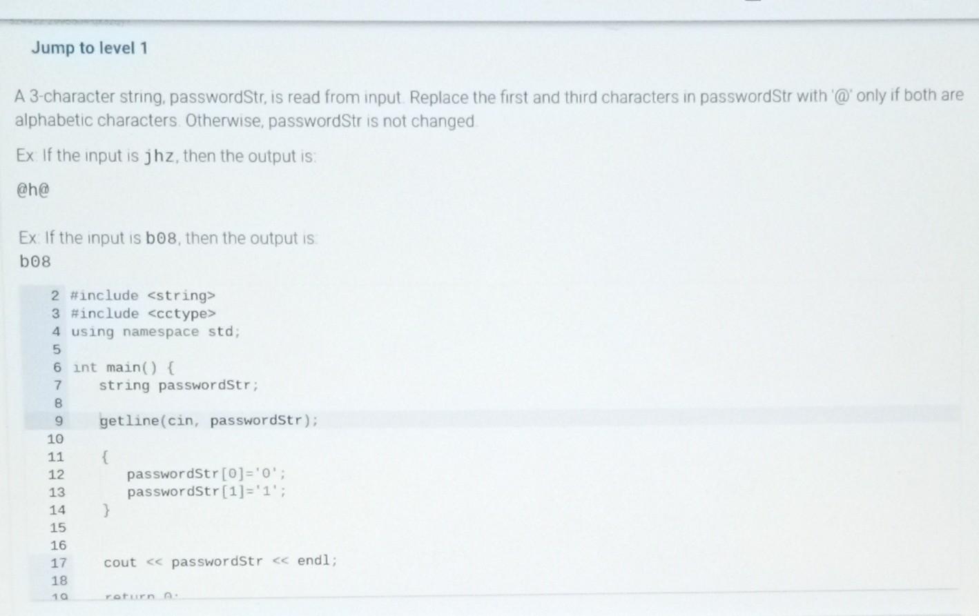 Solved A Character String Passwordstr Is Read From Chegg