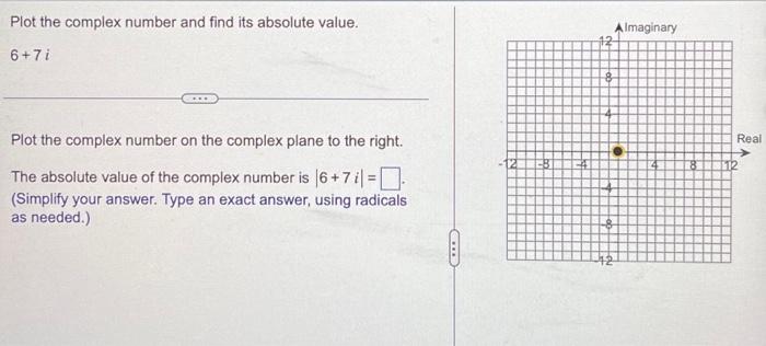 Solved Plot The Complex Number And Find Its Absolute Value Chegg