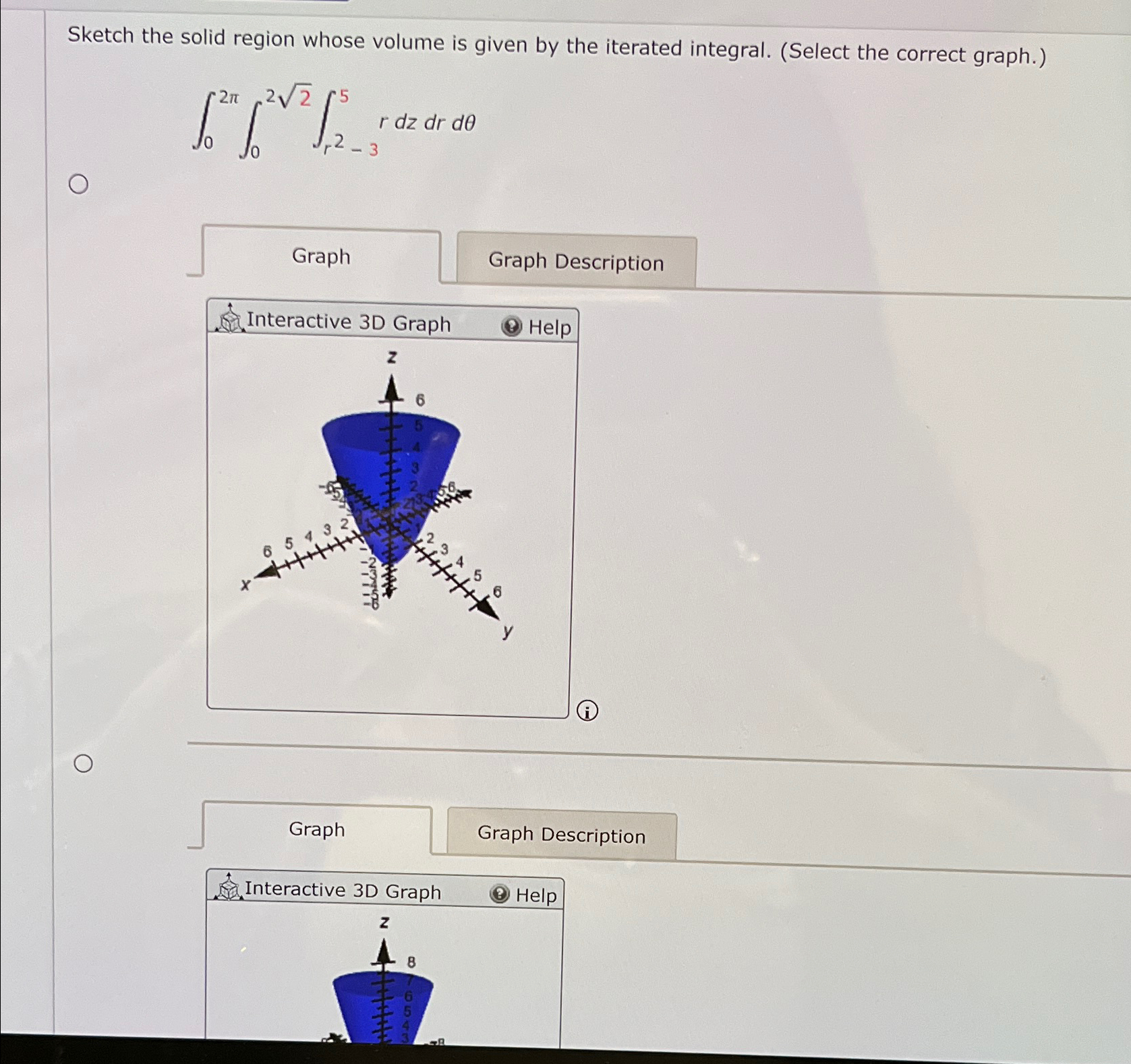 Solved Sketch The Solid Region Whose Volume Is Given By The Chegg