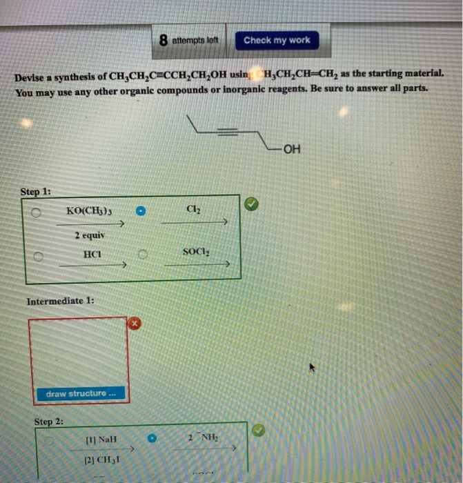 Solved Attempts Left Check My Work Devise A Synthesis Of Chegg