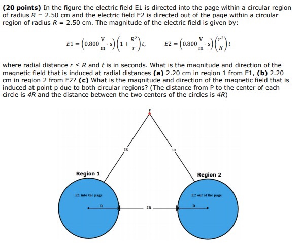 Solved 20 Points In The Figure The Electric Field E1 Is Chegg