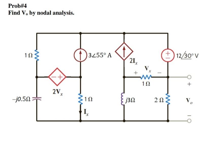 Solved Prob Find V By Nodal Analysis Chegg