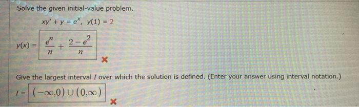 Solved Solve The Given Initial Value Problem Xy