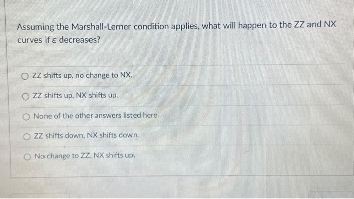 Solved Assuming The Marshall Lerner Condition Applies What Chegg