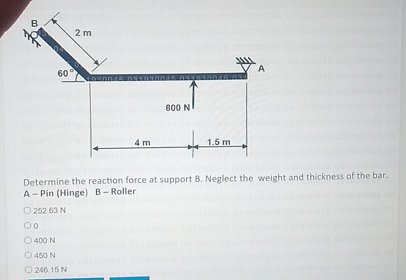 Solved Determine The Reaction Force At Support B Neglect Chegg