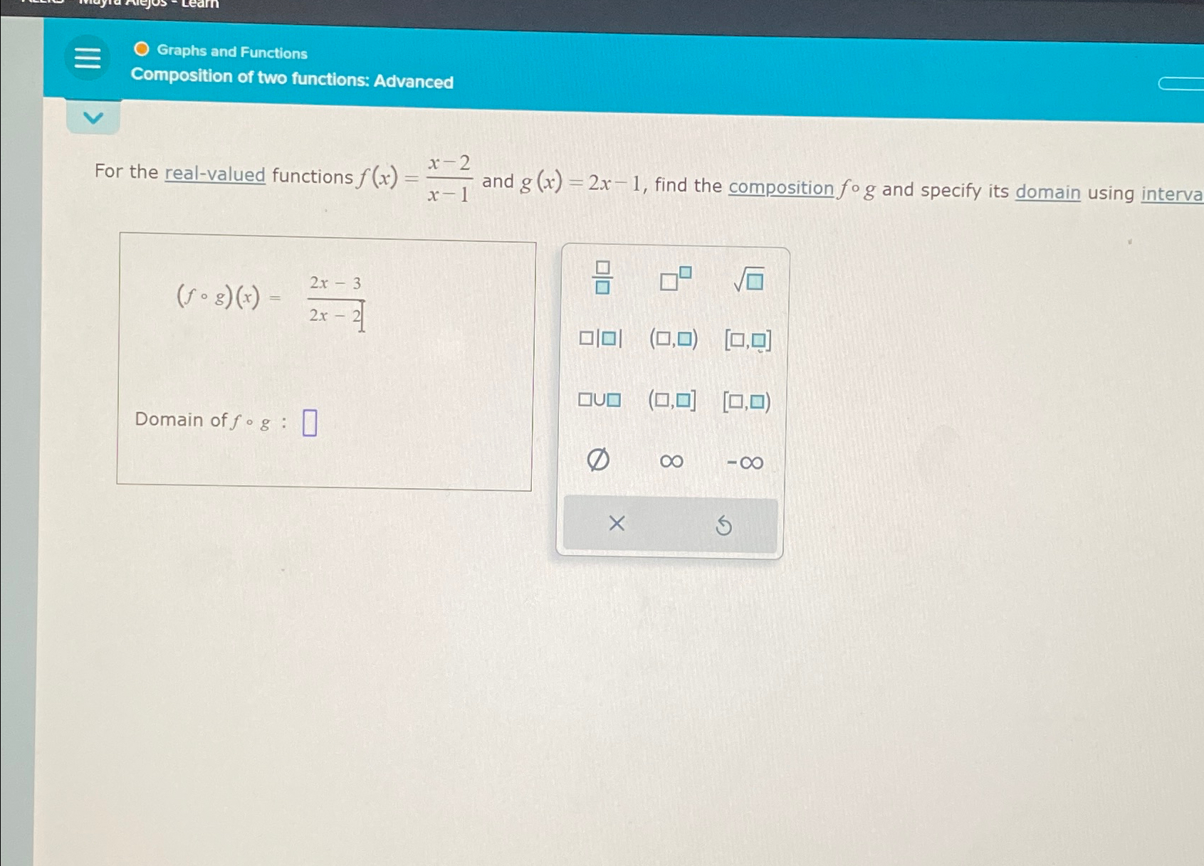 Solved Graphs And Functionscomposition Of Two Functions Chegg