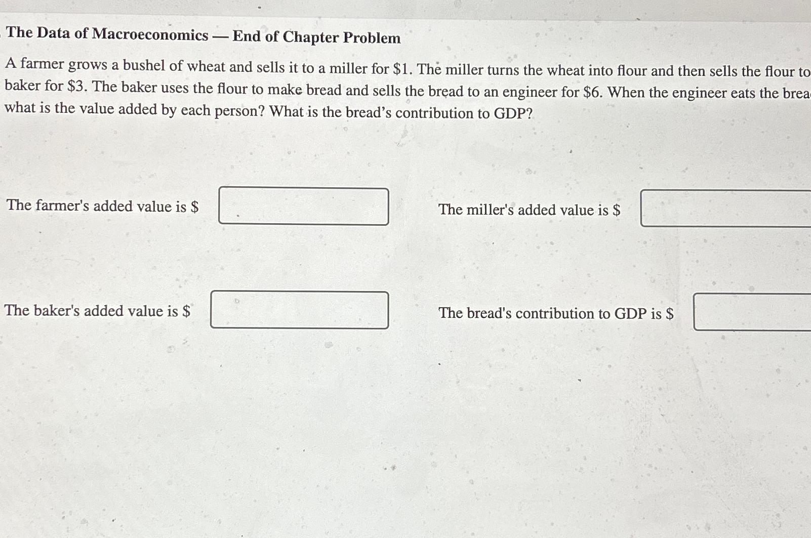 Solved The Data Of Macroeconomics End Of Chapter Problema Chegg