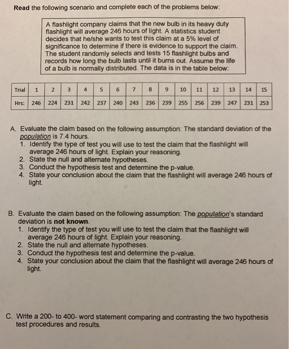 Solved Read The Following Scenario And Complete Each Of The Chegg