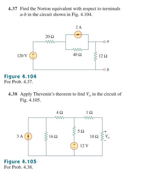 Solved Find The Norton Equivalent With Respect To Chegg