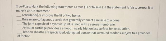 Solved True False Mark The Following Statements As True T Chegg