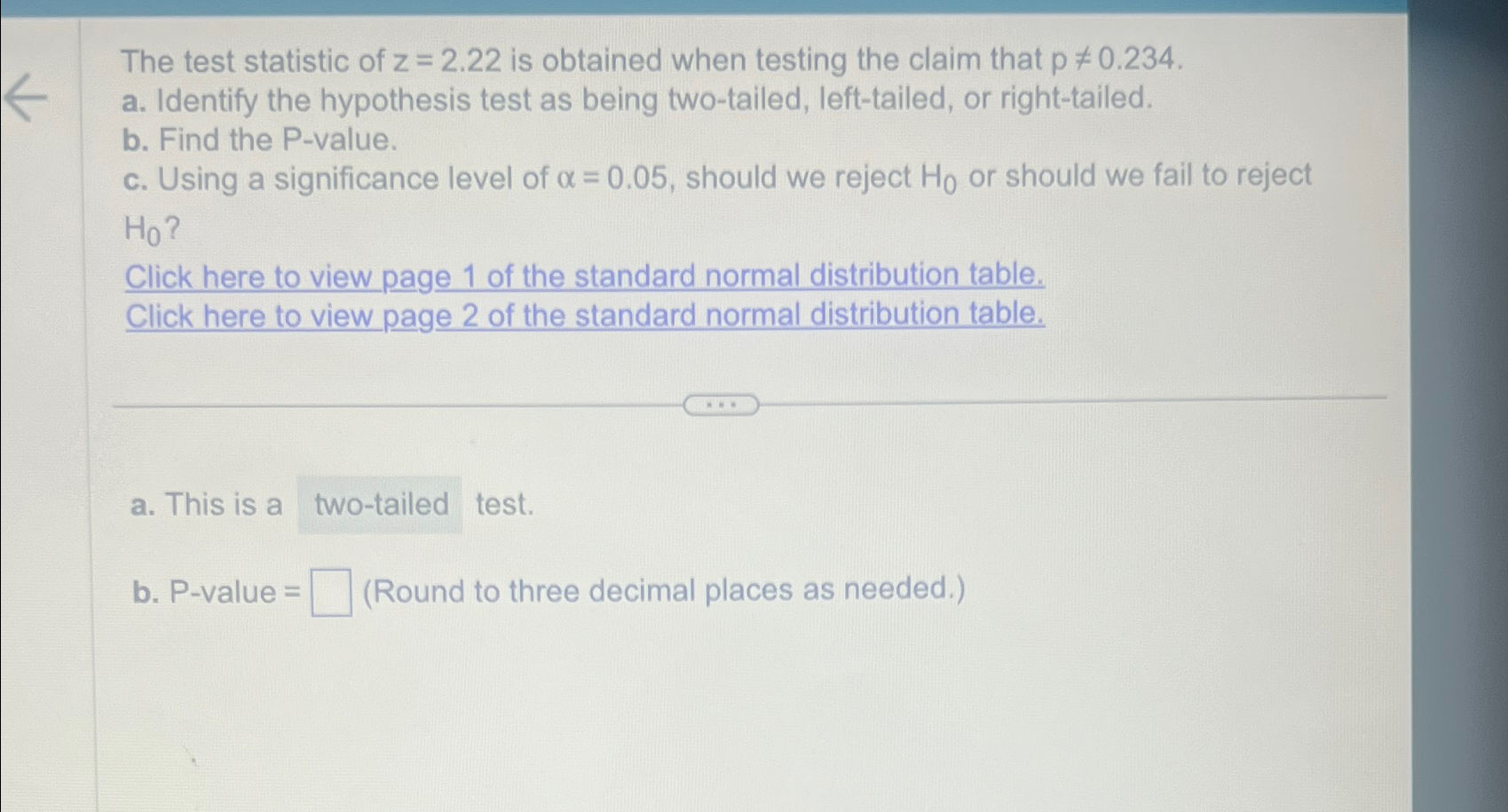 The Test Statistic Of Z Is Obtained When Chegg