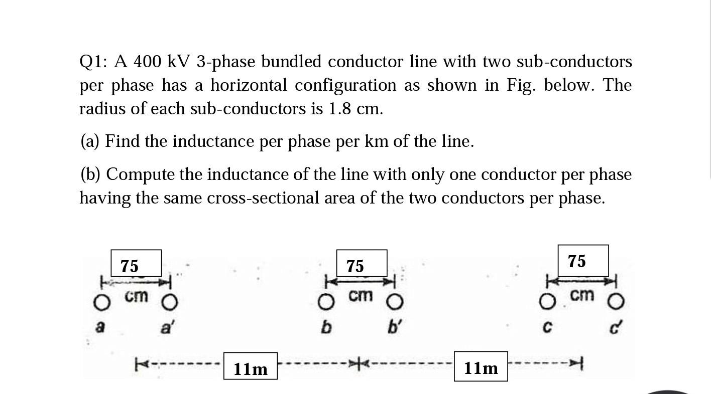 Solved Q A Kv Phase Bundled Conductor Line With Two Chegg